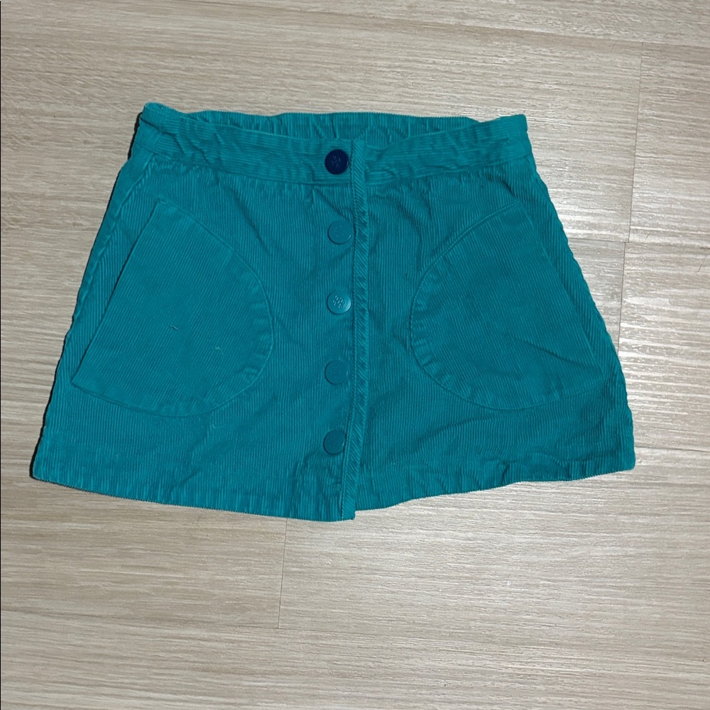 Teal Corduroy Mini Skirt. Brand is Macrae Skye
